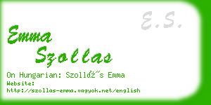 emma szollas business card